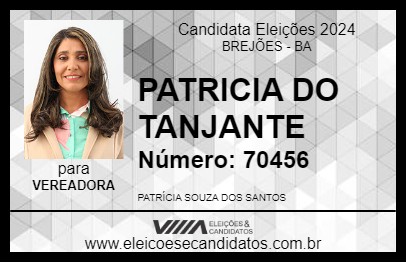 Candidato PATRICIA DO TANJANTE 2024 - BREJÕES - Eleições