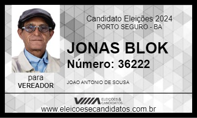 Candidato JONAS BLOK 2024 - PORTO SEGURO - Eleições