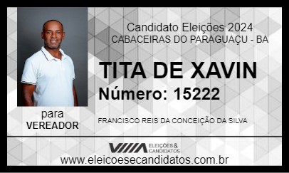 Candidato TITA DE XAVIN  2024 - CABACEIRAS DO PARAGUAÇU - Eleições