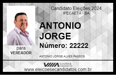 Candidato ANTONIO JORGE 2024 - IPECAETÁ - Eleições