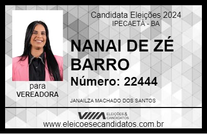 Candidato NANAI DE ZÉ BARRO 2024 - IPECAETÁ - Eleições