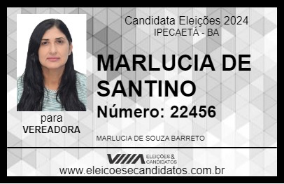 Candidato MARLUCIA DE SANTINO 2024 - IPECAETÁ - Eleições