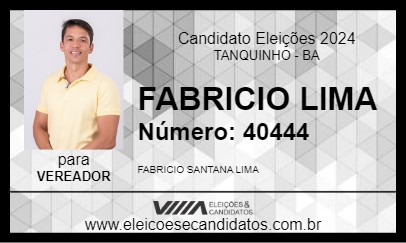 Candidato FABRICIO LIMA 2024 - TANQUINHO - Eleições