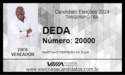 Candidato DEDA 2024 - TANQUINHO - Eleições