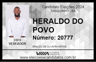 Candidato HERALDO DO POVO  2024 - TANQUINHO - Eleições