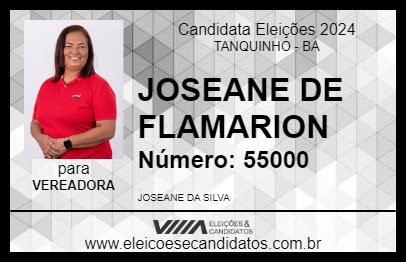 Candidato JOSEANE DE FLAMARION 2024 - TANQUINHO - Eleições