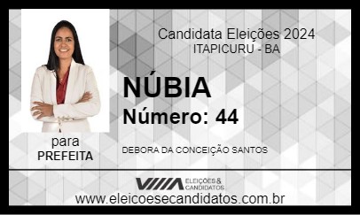 Candidato NÚBIA 2024 - ITAPICURU - Eleições