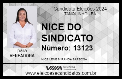 Candidato NICE DO SINDICATO 2024 - TANQUINHO - Eleições