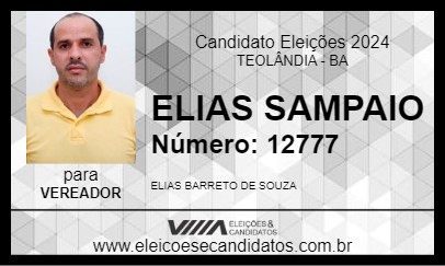 Candidato ELIAS SAMPAIO 2024 - TEOLÂNDIA - Eleições