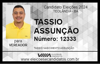 Candidato TASSIO ASSUNÇÃO 2024 - TEOLÂNDIA - Eleições