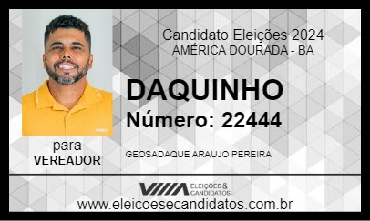 Candidato DAQUINHO 2024 - AMÉRICA DOURADA - Eleições