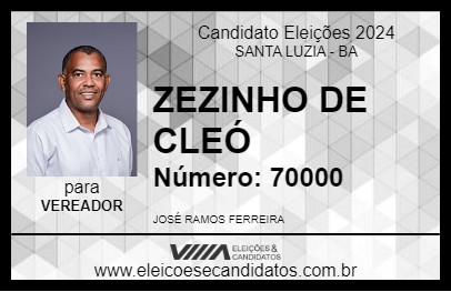 Candidato ZEZINHO DE CLEÓ 2024 - SANTA LUZIA - Eleições