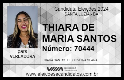 Candidato THIARA DE MARIA SANTOS 2024 - SANTA LUZIA - Eleições