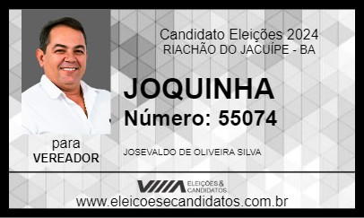 Candidato JOQUINHA 2024 - RIACHÃO DO JACUÍPE - Eleições