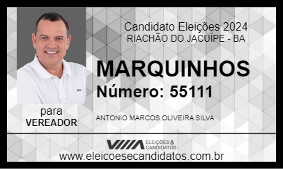 Candidato MARQUINHOS 2024 - RIACHÃO DO JACUÍPE - Eleições