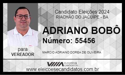 Candidato ADRIANO BOBÔ 2024 - RIACHÃO DO JACUÍPE - Eleições