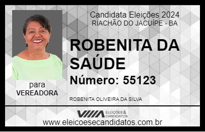 Candidato ROBENITA DA SAÚDE 2024 - RIACHÃO DO JACUÍPE - Eleições