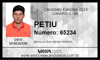 Candidato PETIU 2024 - CANÁPOLIS - Eleições