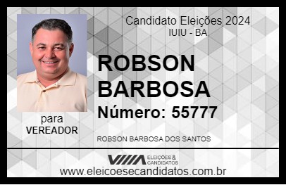 Candidato ROBSON BARBOSA 2024 - IUIU - Eleições