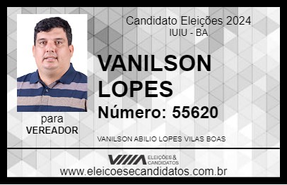 Candidato VANILSON LOPES 2024 - IUIU - Eleições