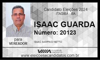 Candidato ISAAC GUARDA 2024 - ITAGIBÁ - Eleições