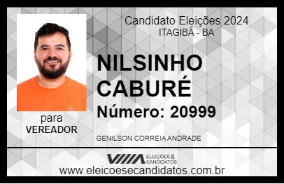 Candidato NILSINHO CABURÉ 2024 - ITAGIBÁ - Eleições