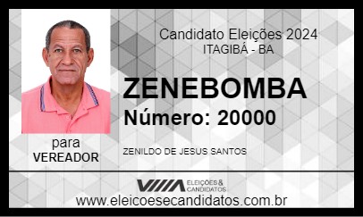 Candidato ZENEBOMBA 2024 - ITAGIBÁ - Eleições