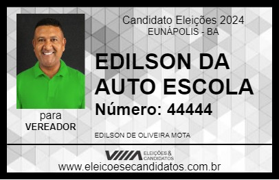 Candidato EDILSON DA AUTO ESCOLA 2024 - EUNÁPOLIS - Eleições