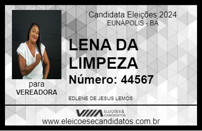 Candidato LENA DA LIMPEZA 2024 - EUNÁPOLIS - Eleições