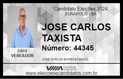 Candidato JOSE CARLOS TAXISTA 2024 - EUNÁPOLIS - Eleições