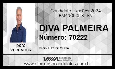 Candidato DIVA PALMEIRA 2024 - BAIANÓPOLIS - Eleições