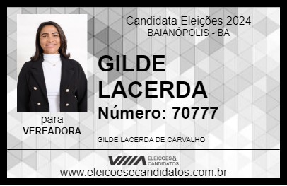 Candidato GILDE LACERDA  2024 - BAIANÓPOLIS - Eleições