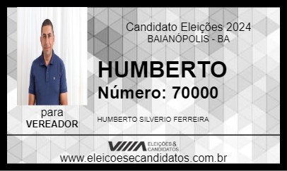 Candidato HUMBERTO 2024 - BAIANÓPOLIS - Eleições