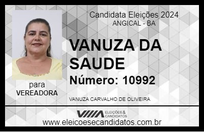 Candidato VANUZA DA SAUDE 2024 - ANGICAL - Eleições