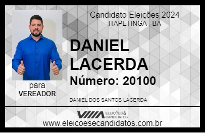 Candidato DANIEL LACERDA  2024 - ITAPETINGA - Eleições