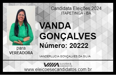 Candidato VANDA GONÇALVES 2024 - ITAPETINGA - Eleições