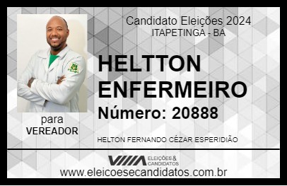 Candidato HELTTON ENFERMEIRO 2024 - ITAPETINGA - Eleições