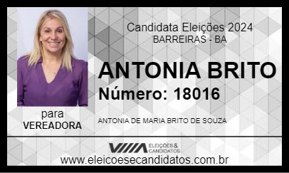 Candidato ANTONIA BRITO 2024 - BARREIRAS - Eleições