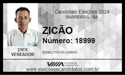 Candidato ZICÃO 2024 - BARREIRAS - Eleições