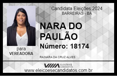 Candidato NARA DO PAULÃO 2024 - BARREIRAS - Eleições