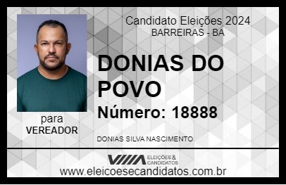 Candidato DONIAS DO POVO 2024 - BARREIRAS - Eleições