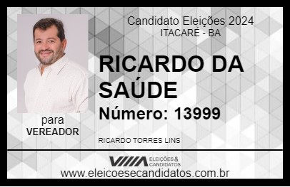 Candidato RICARDO DA SAÚDE 2024 - ITACARÉ - Eleições