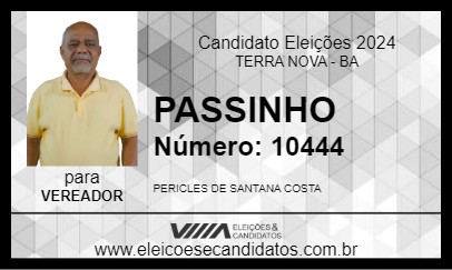 Candidato PASSINHO 2024 - TERRA NOVA - Eleições