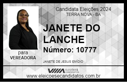 Candidato JANETE DO LANCHE 2024 - TERRA NOVA - Eleições