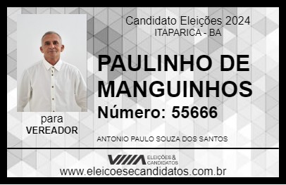 Candidato PAULINHO DE MANGUINHOS 2024 - ITAPARICA - Eleições