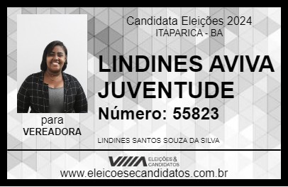 Candidato LINDINES AVIVA JUVENTUDE 2024 - ITAPARICA - Eleições