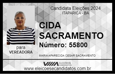 Candidato CIDA SACRAMENTO 2024 - ITAPARICA - Eleições