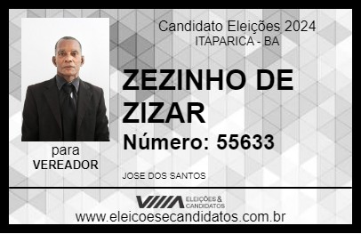 Candidato ZEZINHO DE ZIZAR 2024 - ITAPARICA - Eleições