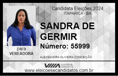 Candidato SANDRA DE GERMIR 2024 - ITAPARICA - Eleições