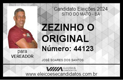 Candidato ZEZINHO O ORIGINAL 2024 - SÍTIO DO MATO - Eleições